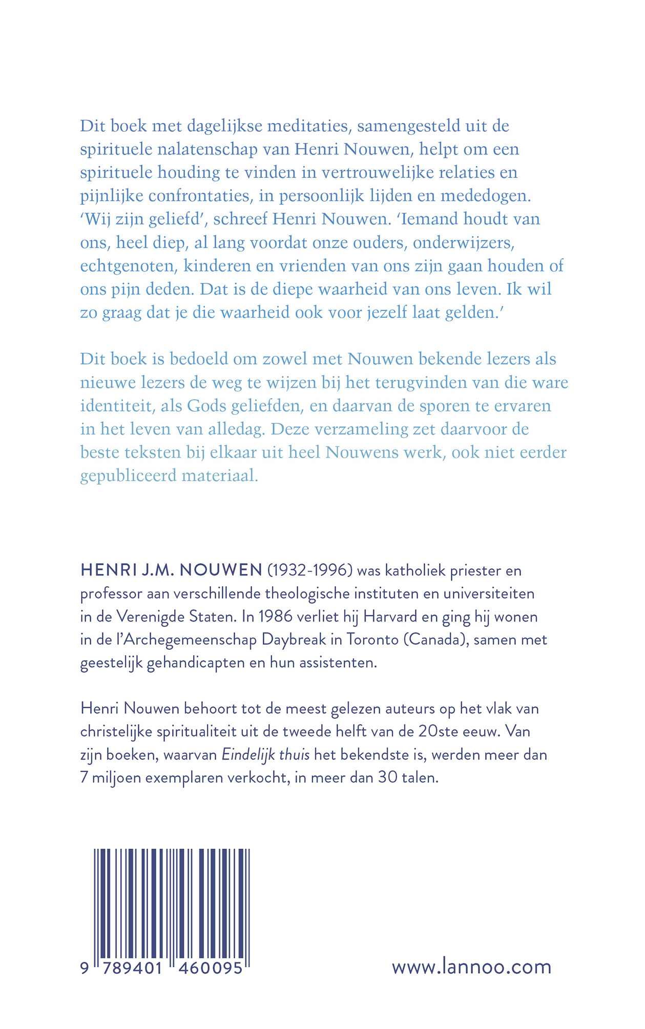 Achterkant van 365 meditaties van Henri Nouwen