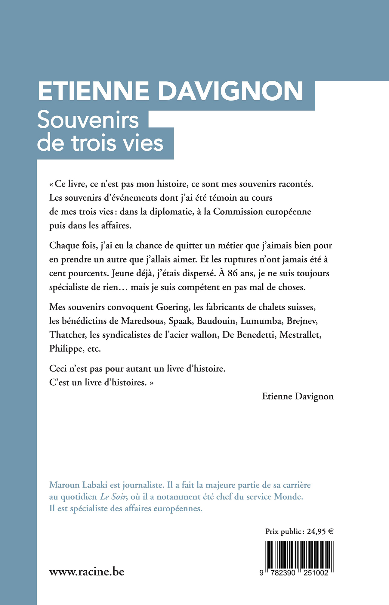 Achterkant van Etienne Davignon
