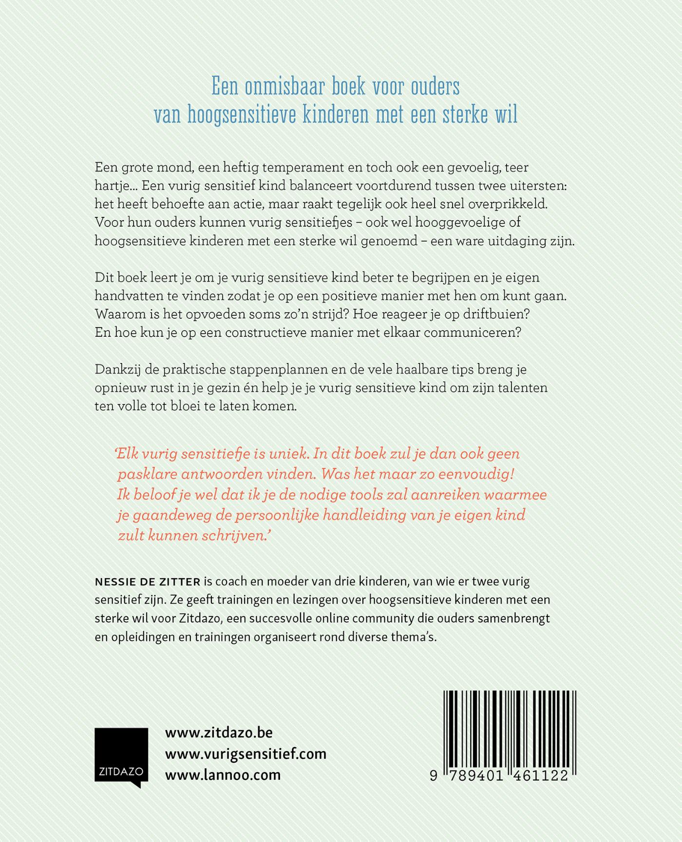 Achterkant van Vurig sensitief opvoeden