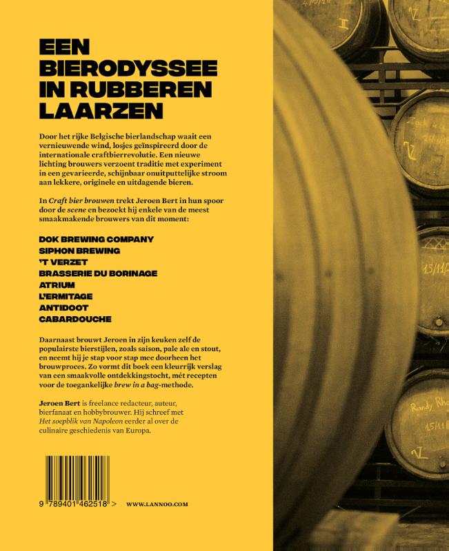 Achterkant van Craft bier brouwen