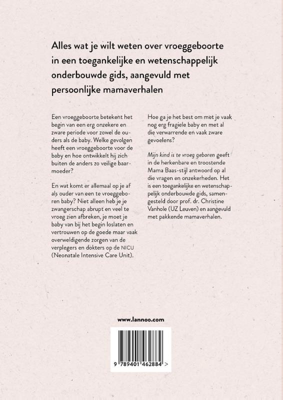 Achterkant van Mijn kind is te vroeg geboren