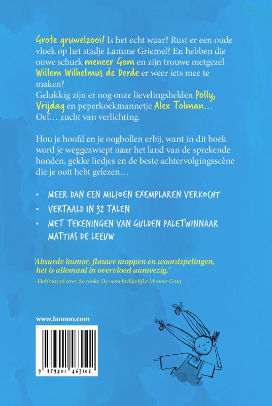 Achterkant van De verschrikkelijke meneer Gom en de krachtkristallen