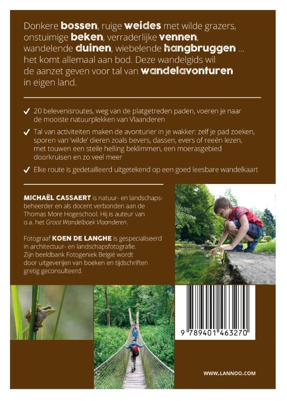 Achterkant van Avontuurlijk wandelen in Vlaanderen