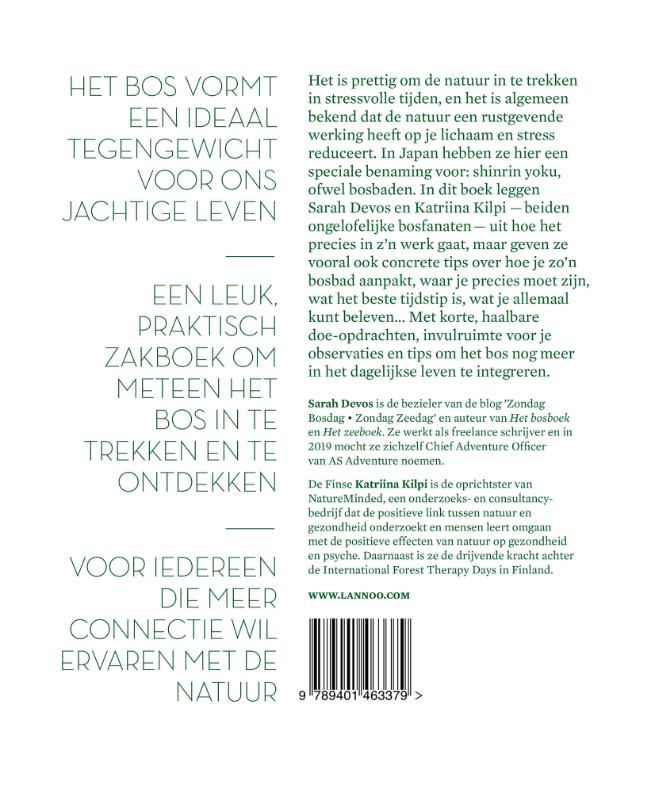 Achterkant van Zakboek voor het bosbaden
