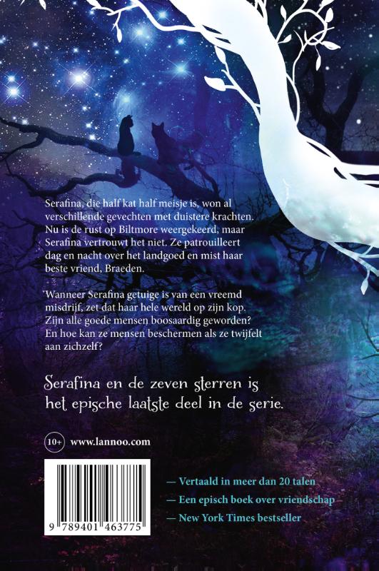 Achterkant van Serafina en de zeven sterren