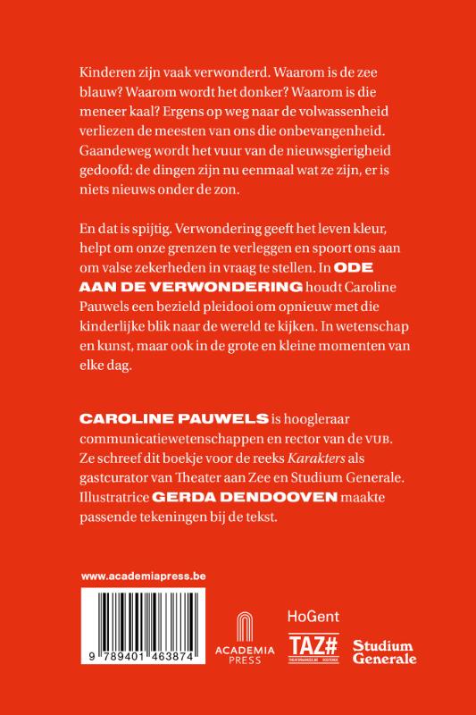 Achterkant van Ode aan de verwondering
