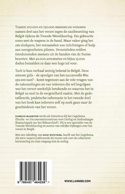Achterkant van Was opa een held?