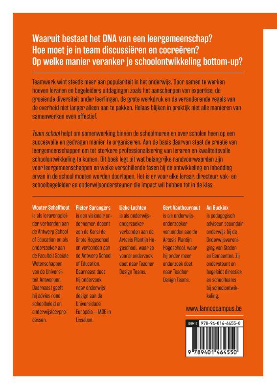 Achterkant van Team school