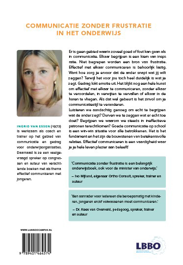 Achterkant van Communicatie zonder frustratie in het onderwijs