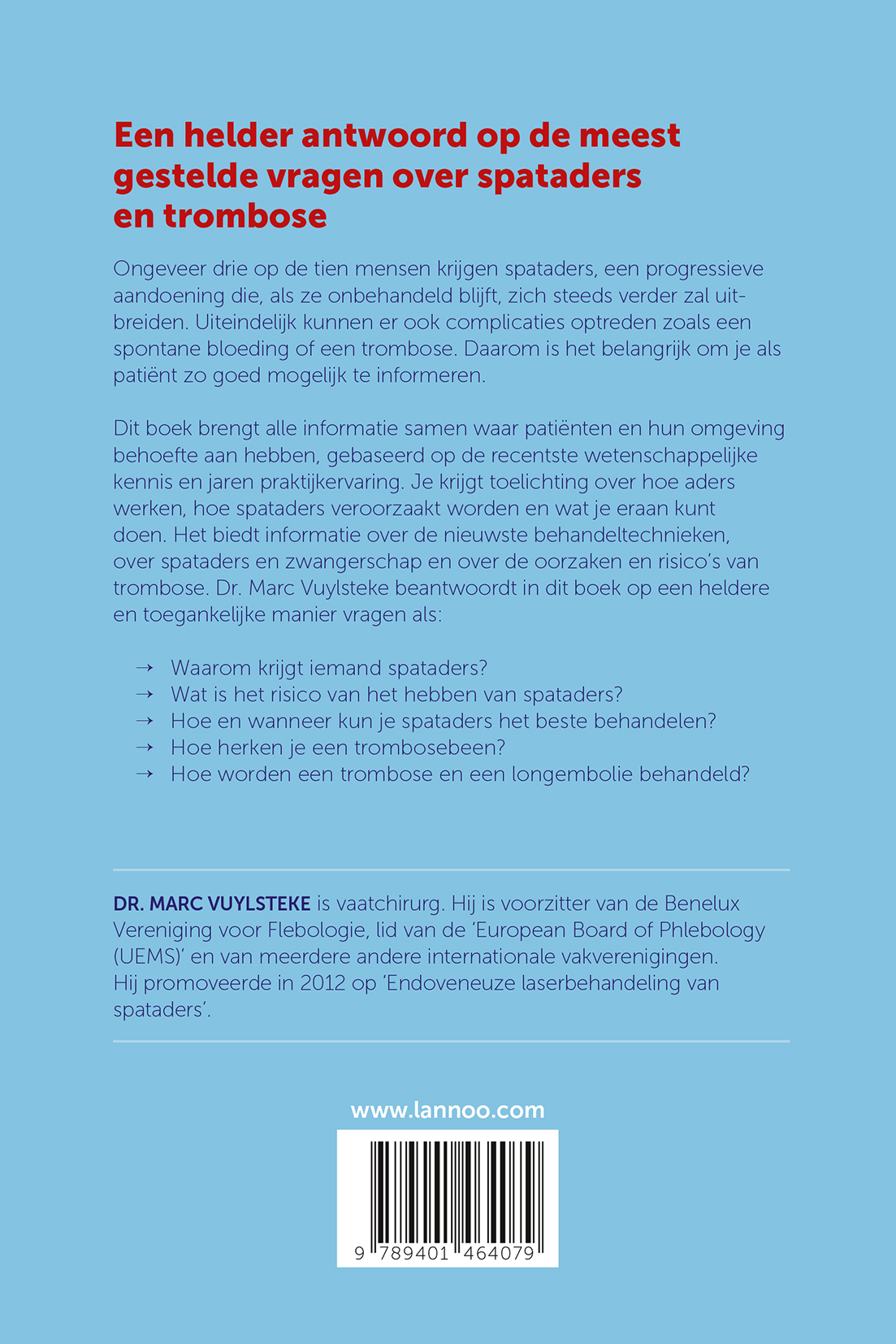 Achterkant van Alles over spataders en tromboses