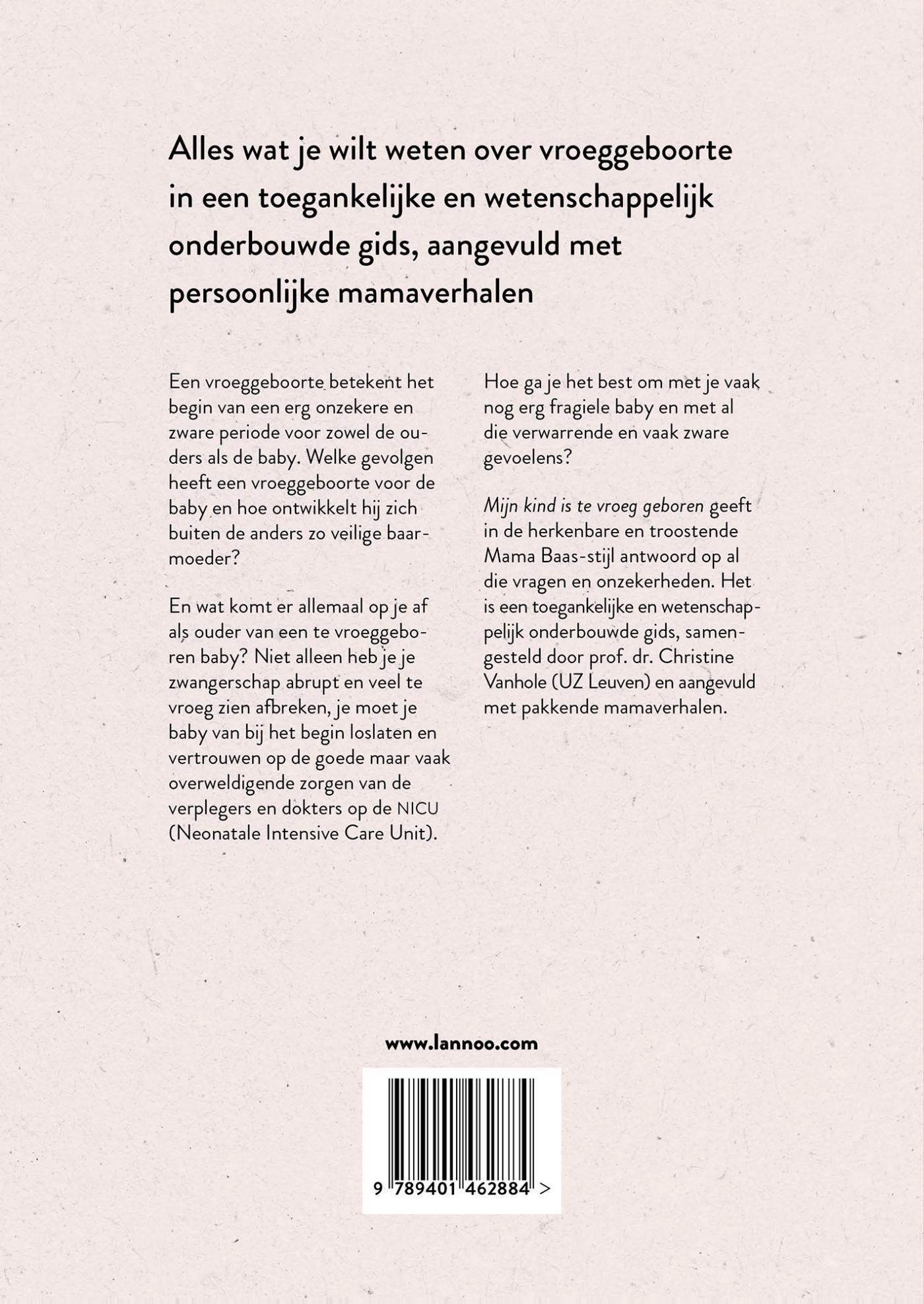 Achterkant van Mijn kind is te vroeg geboren