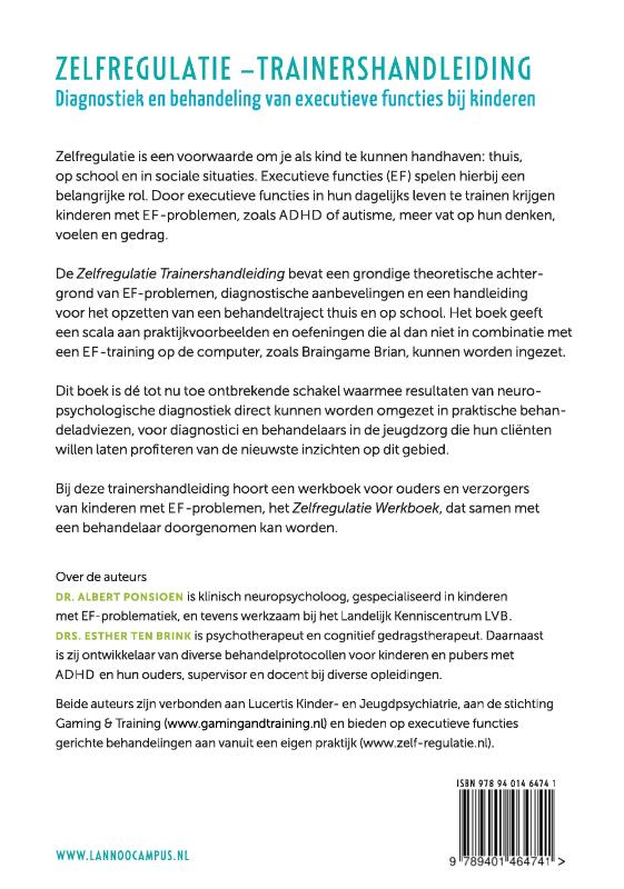 Achterkant van Zelfregulatie Trainershandleiding
