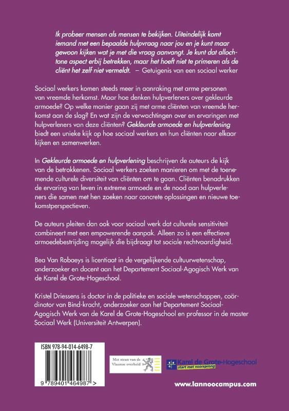 Achterkant van Gekleurde armoede en hulpverlening
