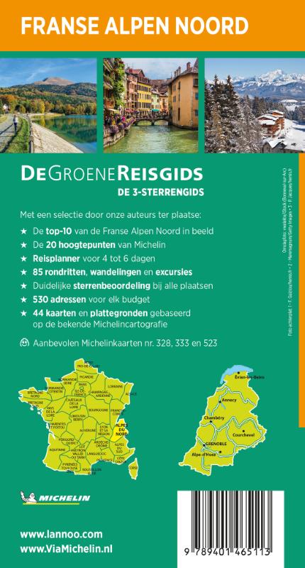 Achterkant van De Groene Reisgids - Franse Alpen Noord