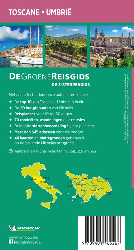 Achterkant van De Groene Reisgids - Toscane / Umbrië