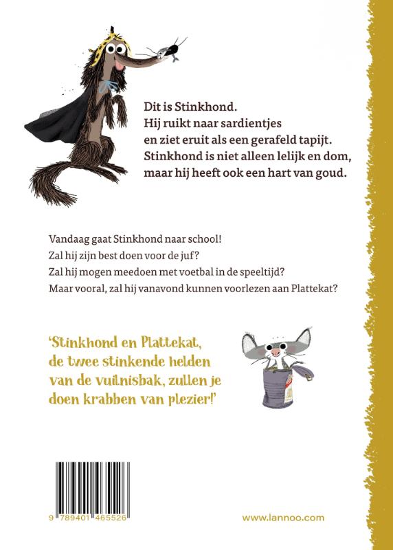 Achterkant van Stinkhond gaat naar school