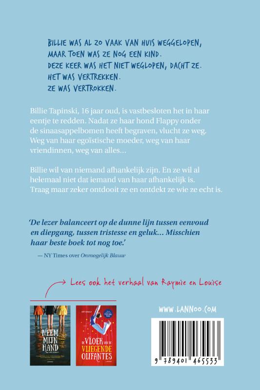 Achterkant van Onmogelijk blauw
