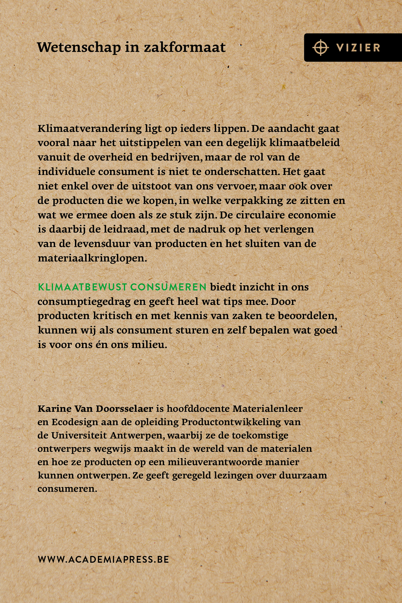 Achterkant van Klimaatbewust consumeren