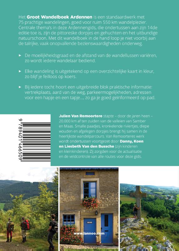 Achterkant van Groot Wandelboek Ardennen