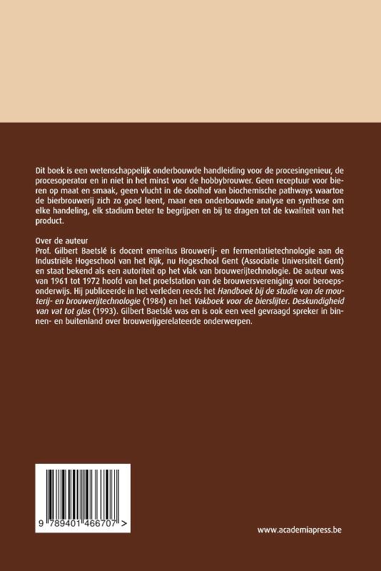 Achterkant van De praktijkbrouwer