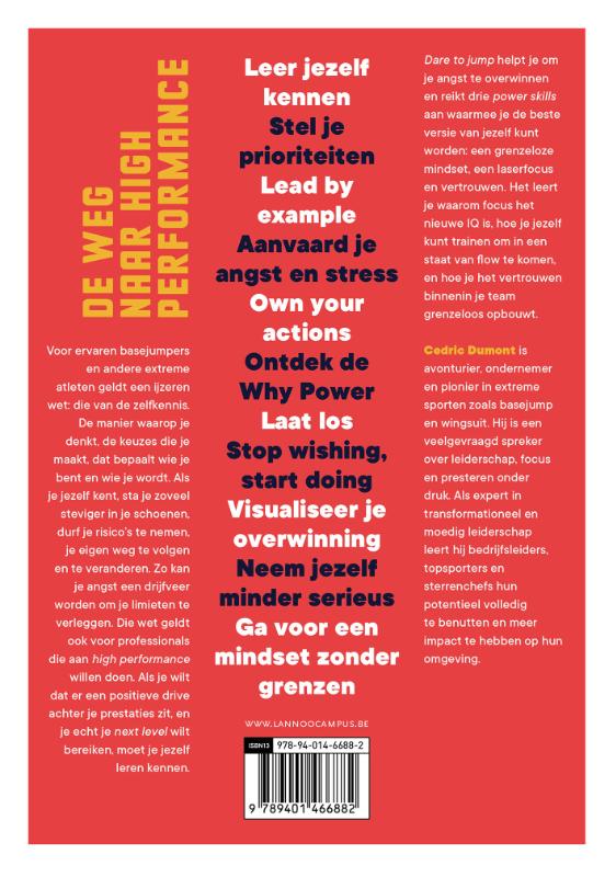 Achterkant van Dare to jump