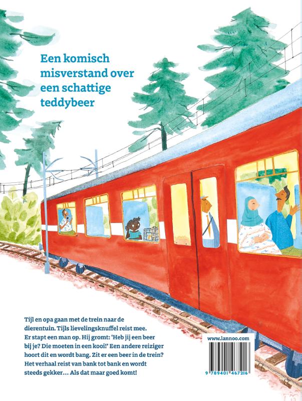Achterkant van Er zit een beer in de trein