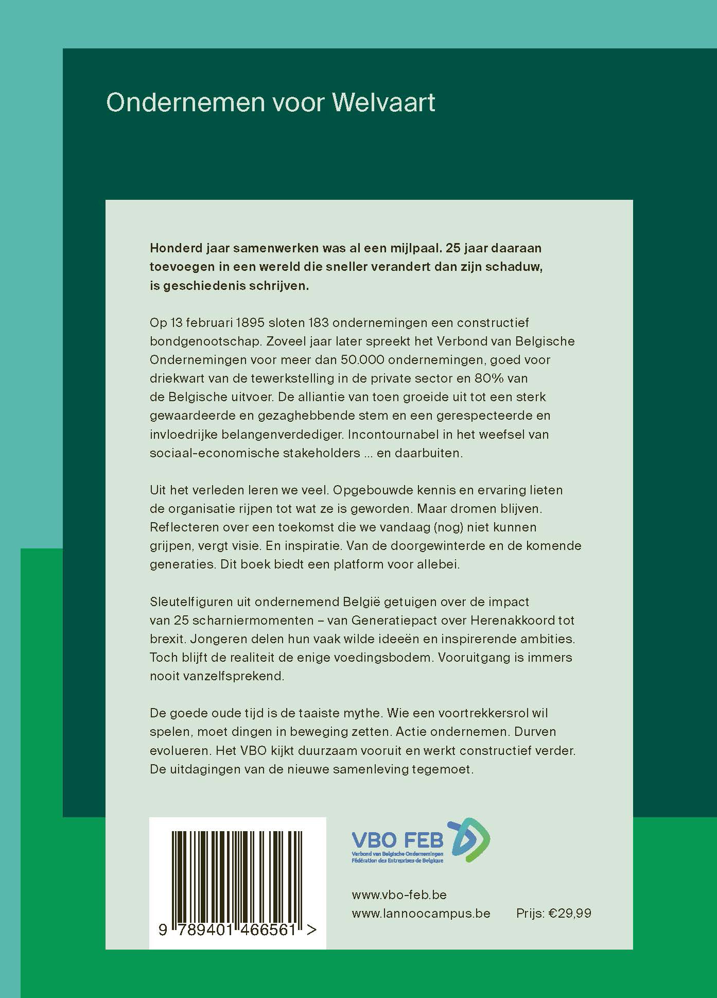 Achterkant van Ondernemen voor welvaart