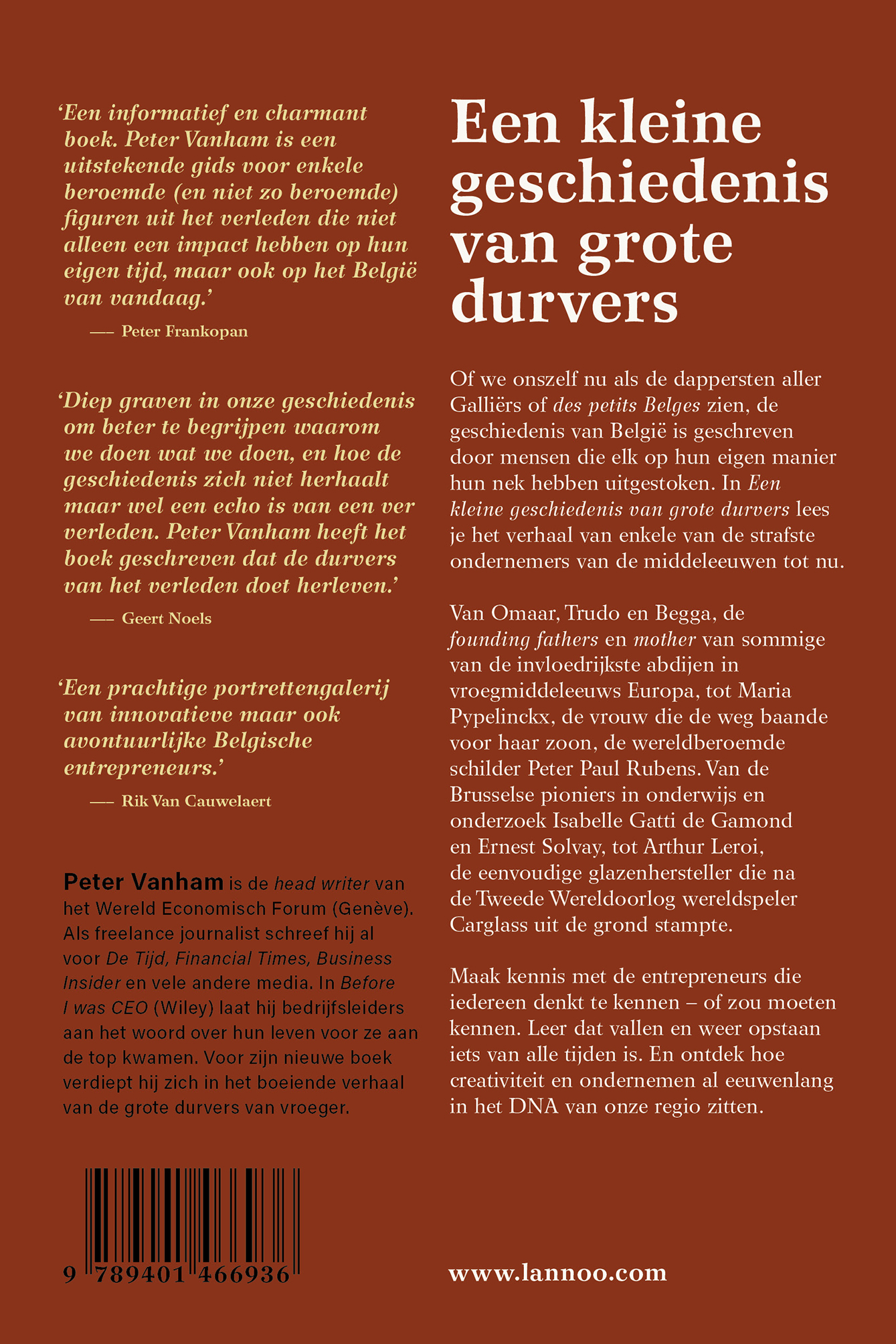 Achterkant van Een kleine geschiedenis van grote durvers