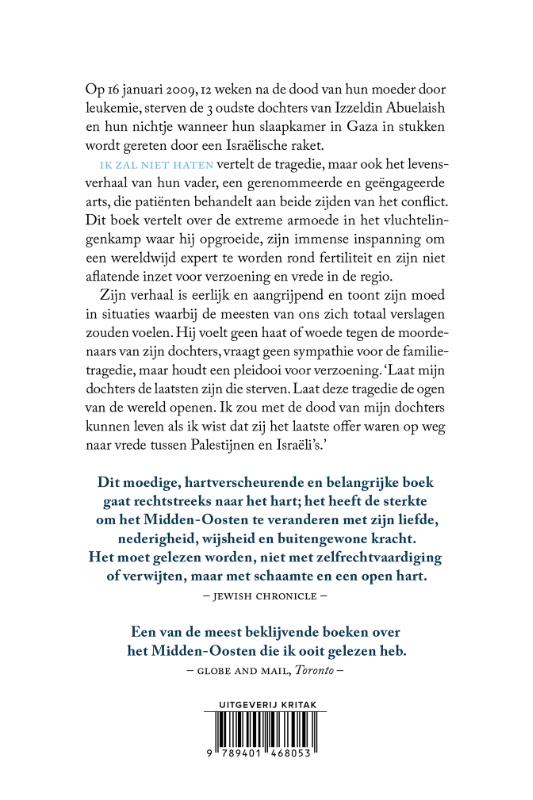 Achterkant van Ik zal niet haten