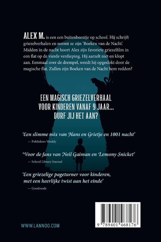 Achterkant van Alex M. en de Boeken van de Nacht
