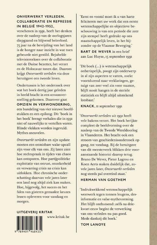 Achterkant van Onverwerkt verleden