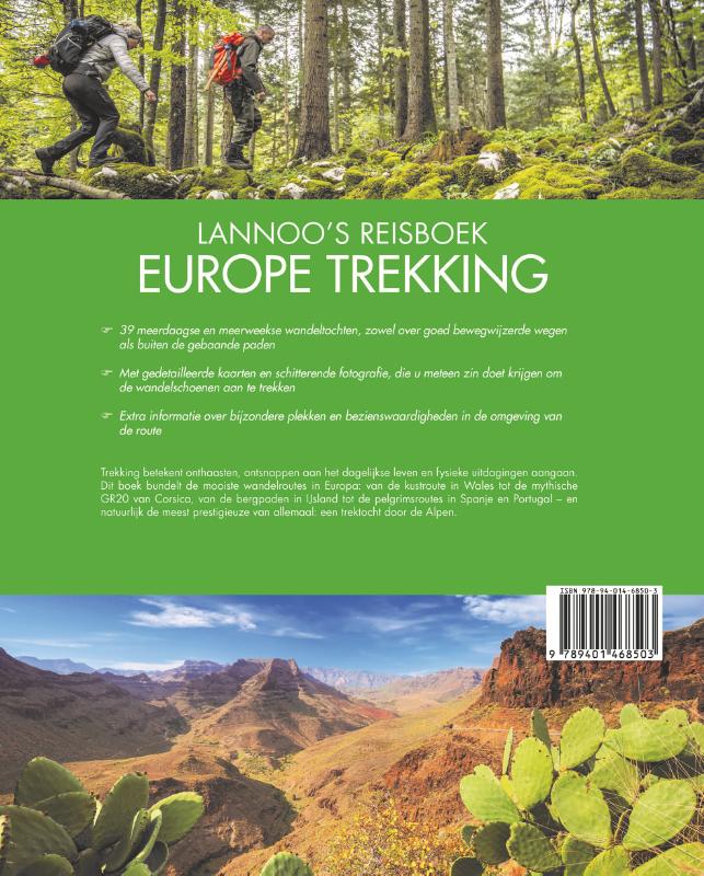 Achterkant van Lannoo's Reisboek Europe Trekking
