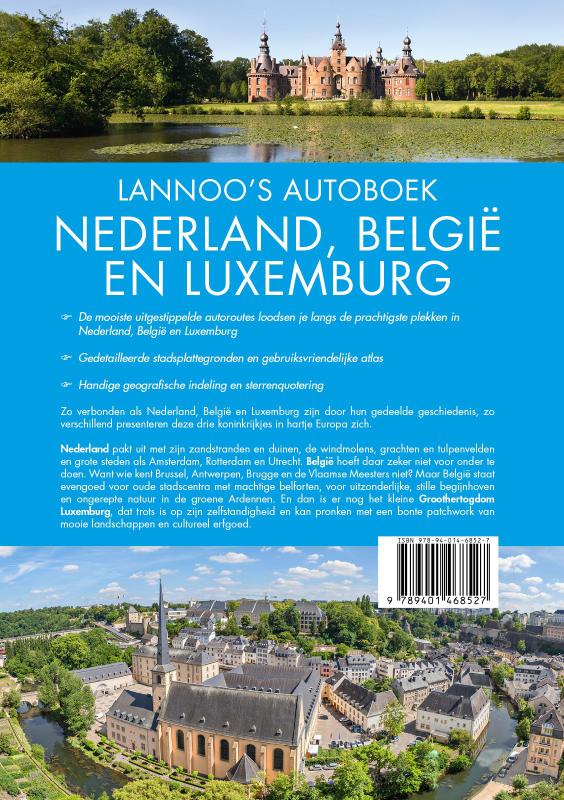 Achterkant van Lannoo's Autoboek-Nederland, België en Luxemburg