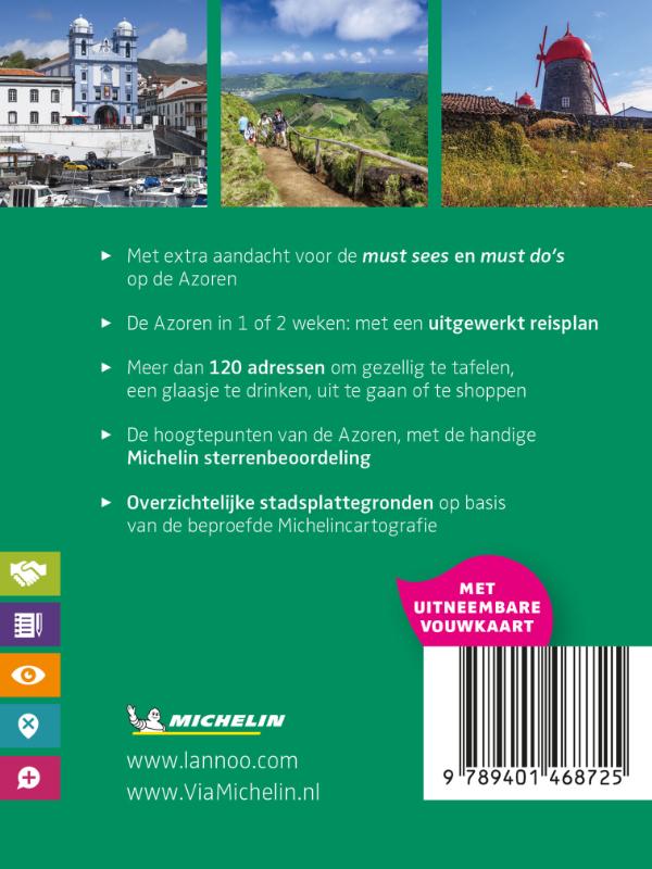 Achterkant van Michelin Reisgids Short Break Azoren