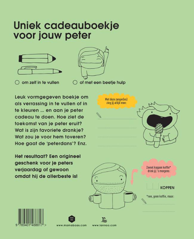 Achterkant van Voor mijn liefste peter