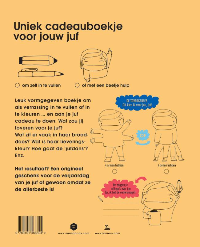 Achterkant van Voor mijn liefste juf