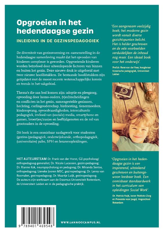 Achterkant van Opgroeien in het hedendaagse gezin