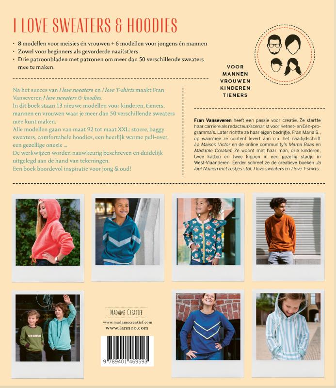 Achterkant van I love sweaters & hoodies