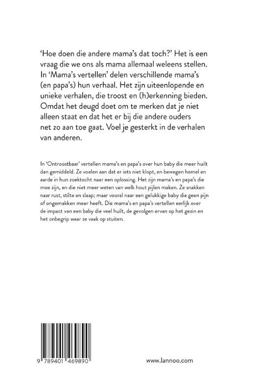 Achterkant van Mama's vertellen - Ontroostbaar