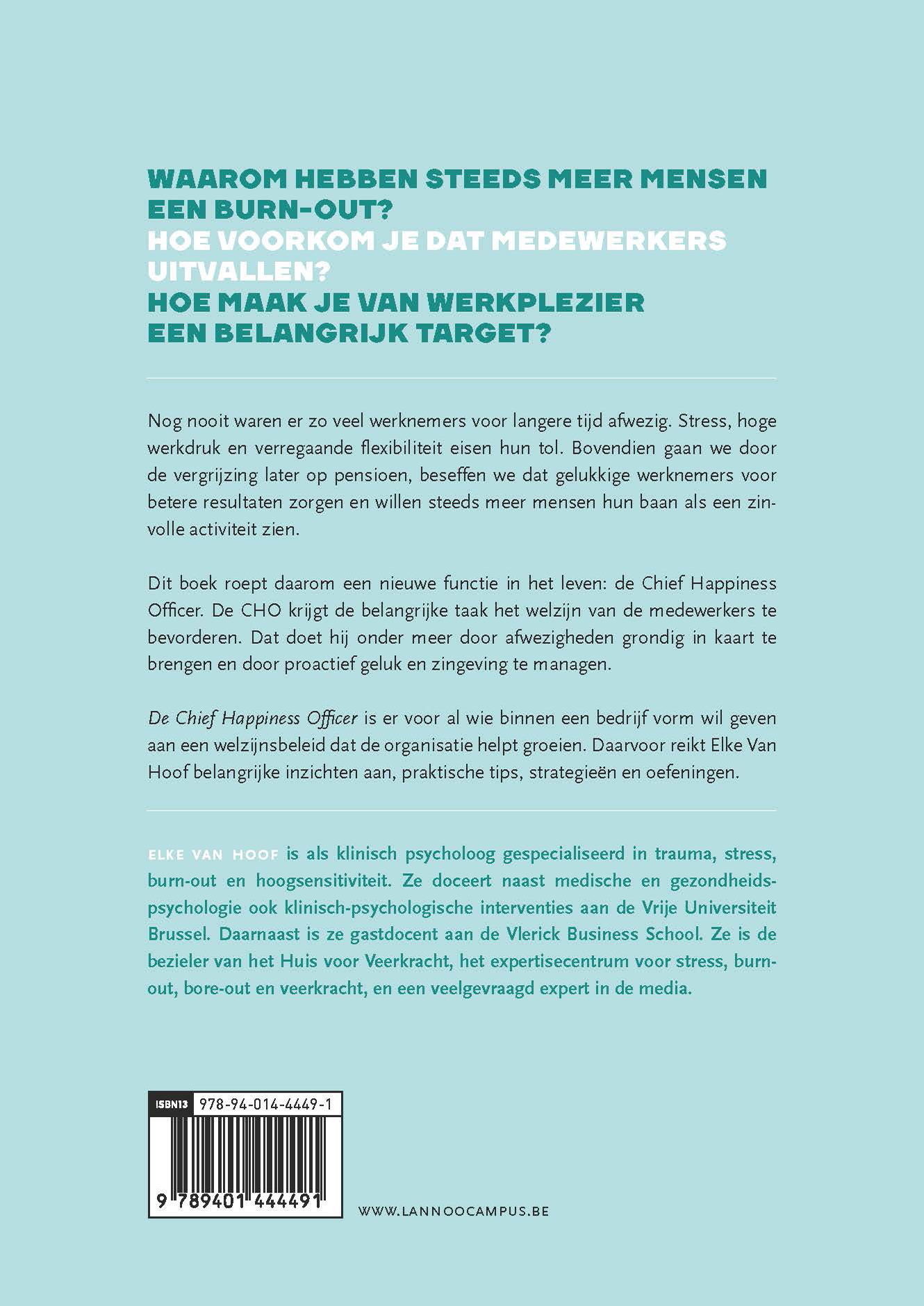 Achterkant van De Chief Happiness Officer