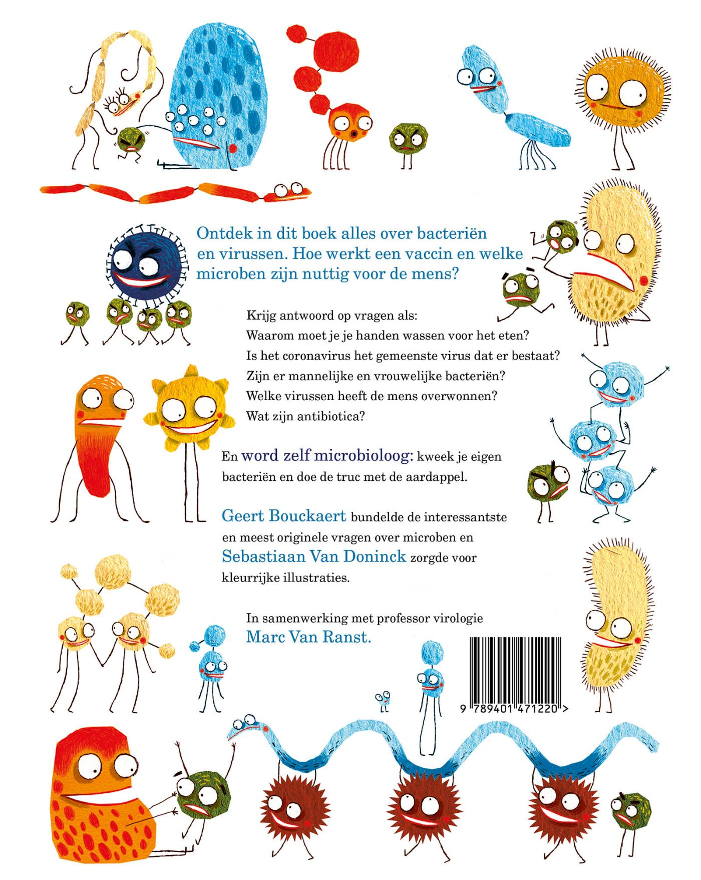 Achterkant van Monsterlijke microben