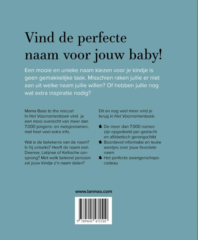 Achterkant van Het voornamenboek