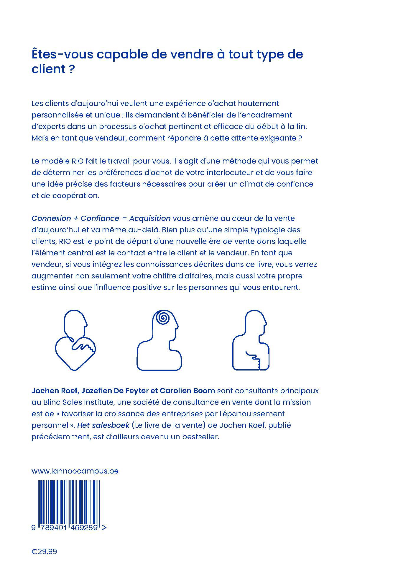 Achterkant van Connexion + Confiance = Acquisition