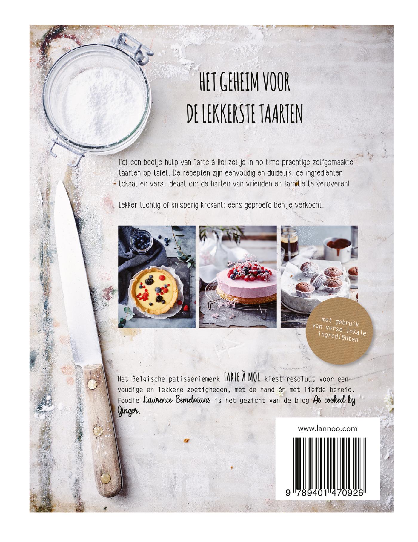 Achterkant van Het Tarte à Moi bakboek