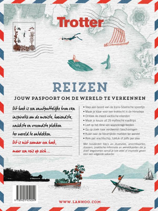 Achterkant van Trotter reizen