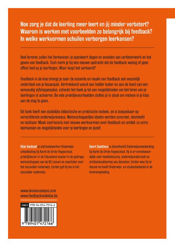 Achterkant van Feedback in de klas