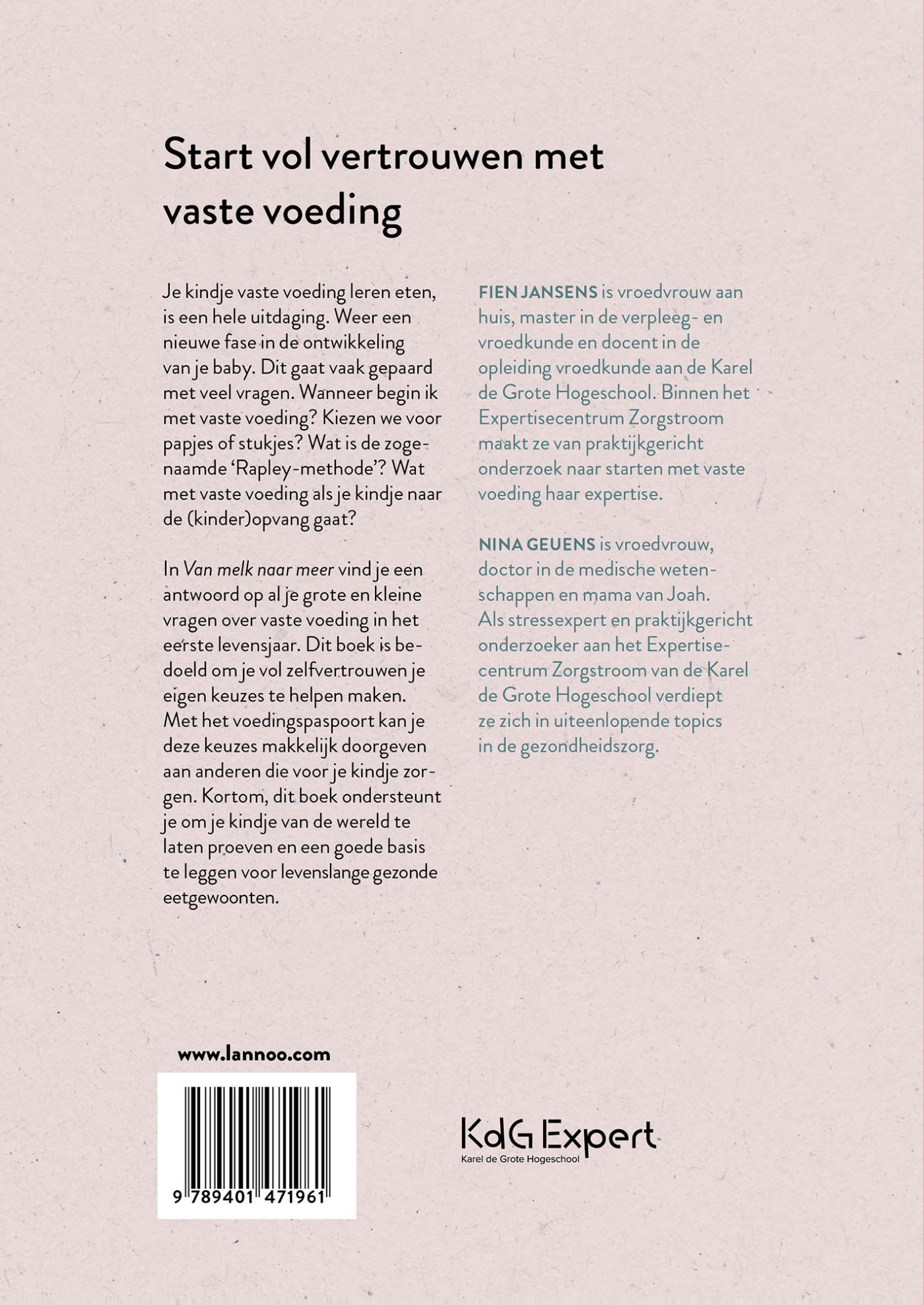 Achterkant van Van melk naar meer