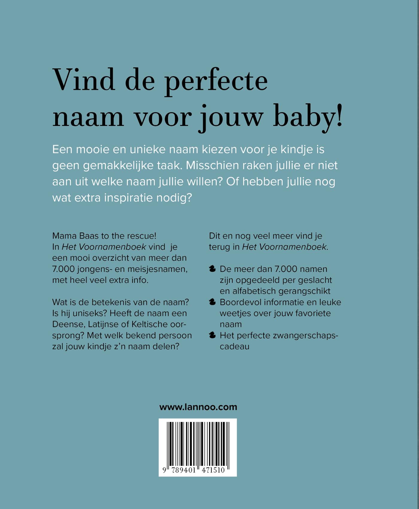 Achterkant van Het Voornamenboek