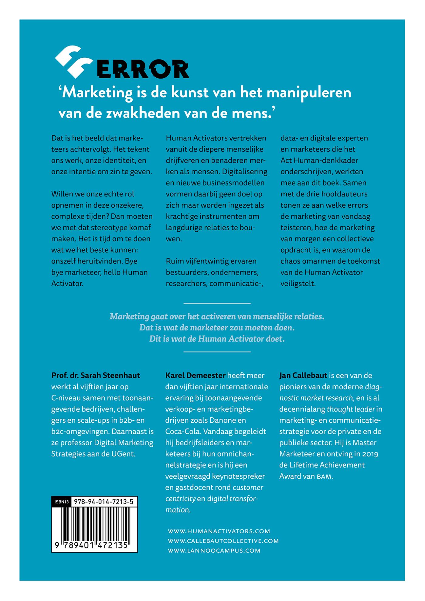 Achterkant van Act Human