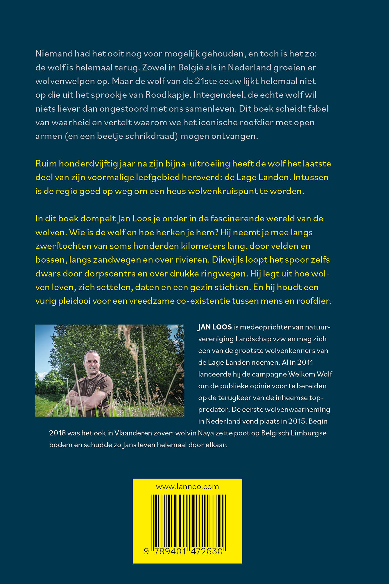 Achterkant van In het spoor van de wolf